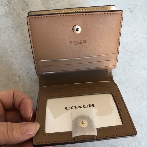 Coach Snap Wallet Signature Coated Canvas Sand Chalk - Picture 8 of 9